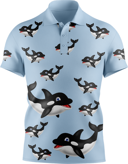 Orca Whale Men's Short Sleeve Polo