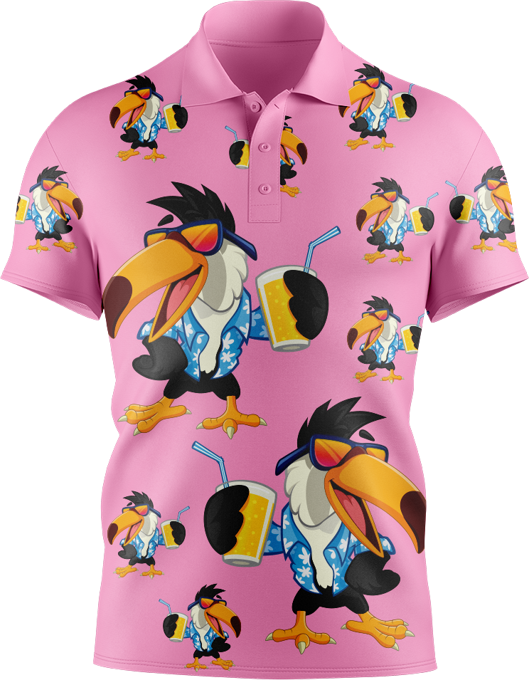 Trendy Toucan Men's Short Sleeve Polo