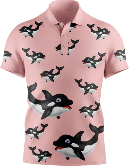 Orca Whale Men's Short Sleeve Polo
