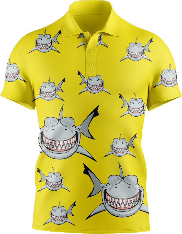 Snazzy Shark Men's Short Sleeve Polo
