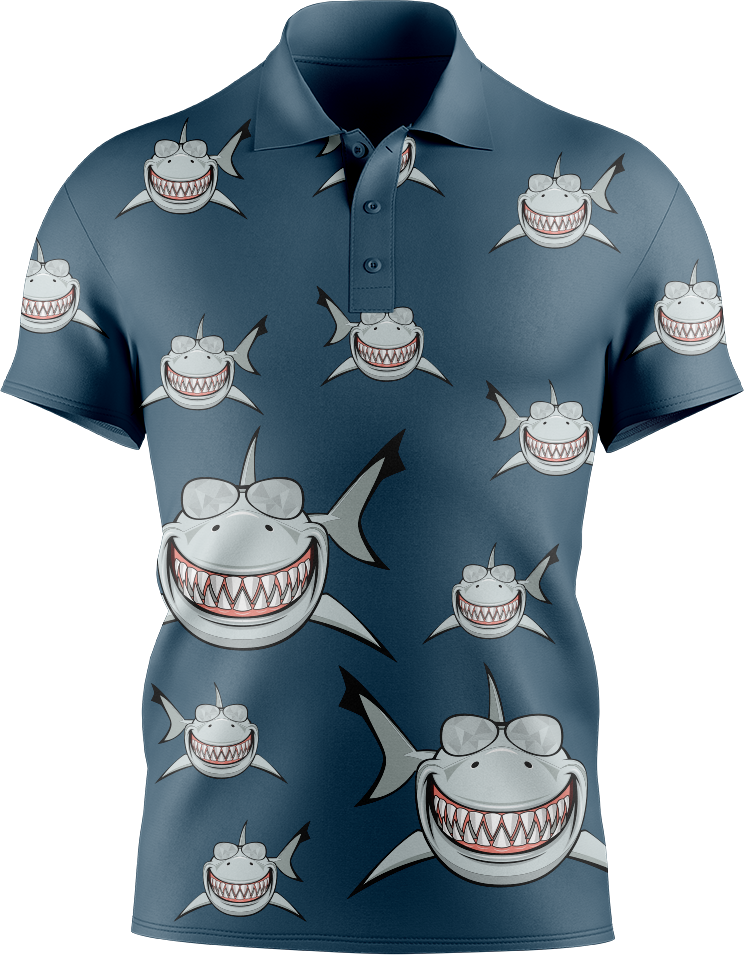 Snazzy Shark Men's Short Sleeve Polo