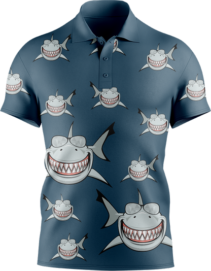 Snazzy Shark Men's Short Sleeve Polo