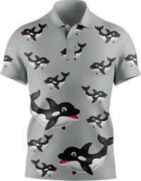 Orca Whale Men's Short Sleeve Polo 3
