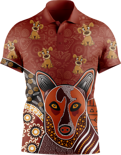 Goofy Woofy  Indigenous Design Men's Short Sleeve Polo