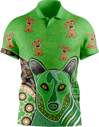 Goofy Woofy  Indigenous Design Men's Short Sleeve Polo