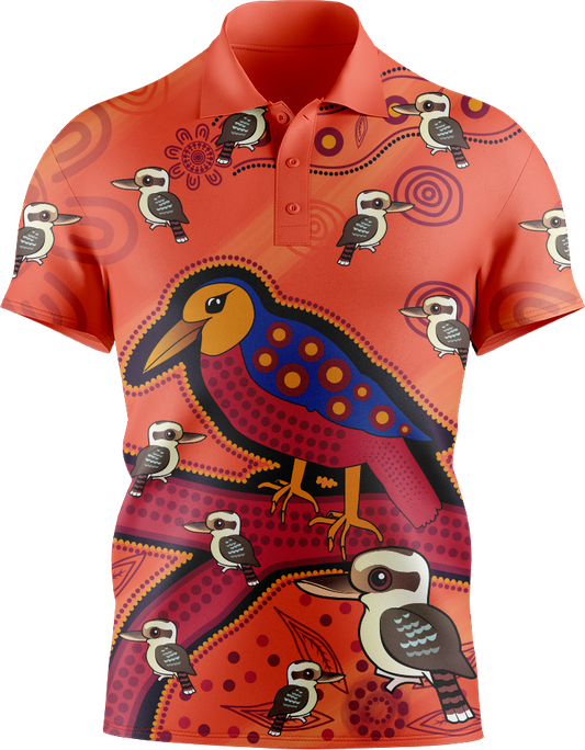 Kookaburra Indigenous Design Men's Short Sleeve Polo