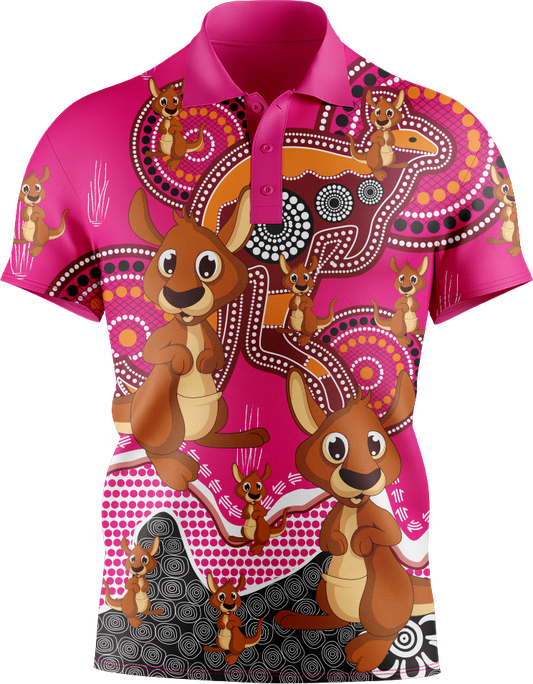 Kanga Indigenous Design Men's Short Sleeve Polo