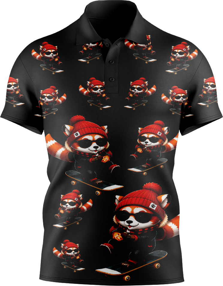 Red Panda Men's Short Sleeve Polo