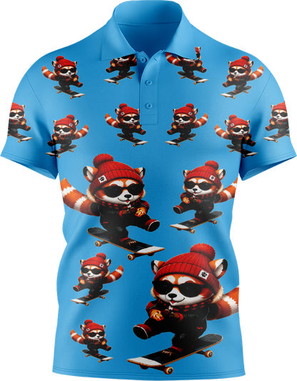 Red Panda Men's Short Sleeve Polo