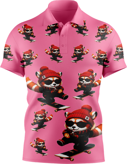Red Panda Men's Short Sleeve Polo