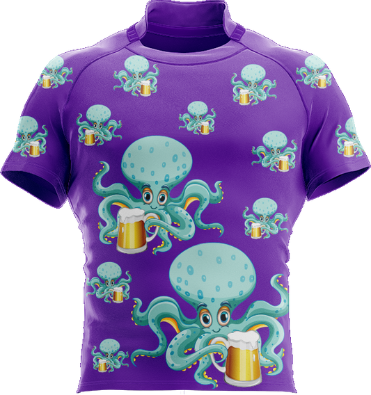 Octopus With Beer Rugby Jersey