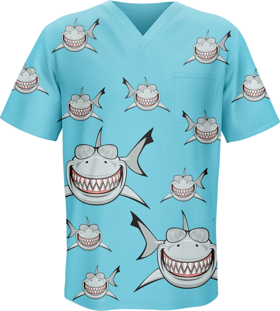 Snazzy Shark Scrubs Clearance