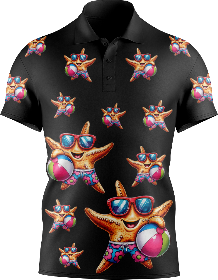 Sunloving Star Fish Men's Short Sleeve Polo