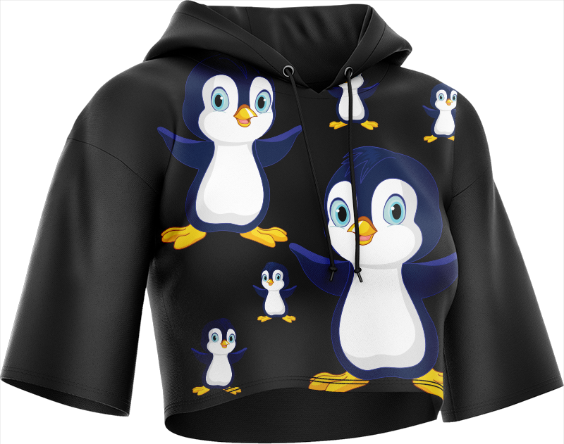 Pranksta Penguin Crop hoodies