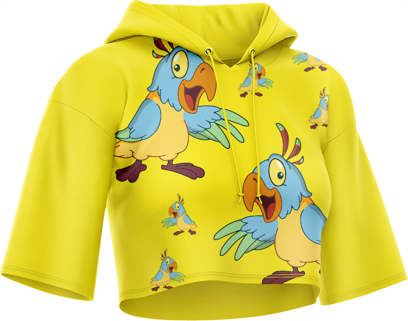 Psycho Parrot Crop hoodies