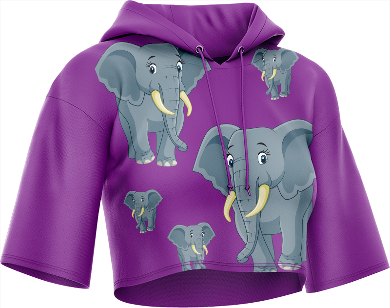 Ellie Elephant Crop hoodies