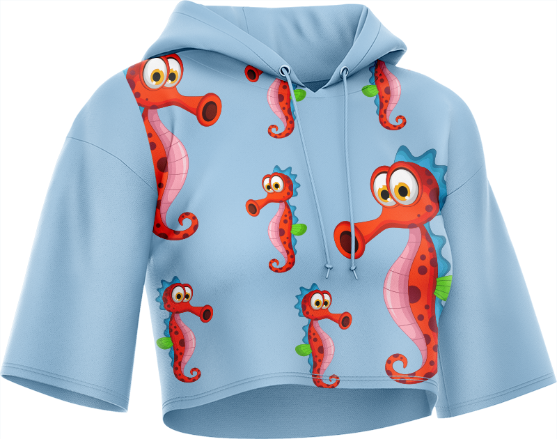 Sassy Seahorse Crop hoodies