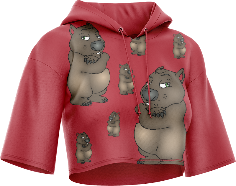 Wally Wombat Crop hoodies