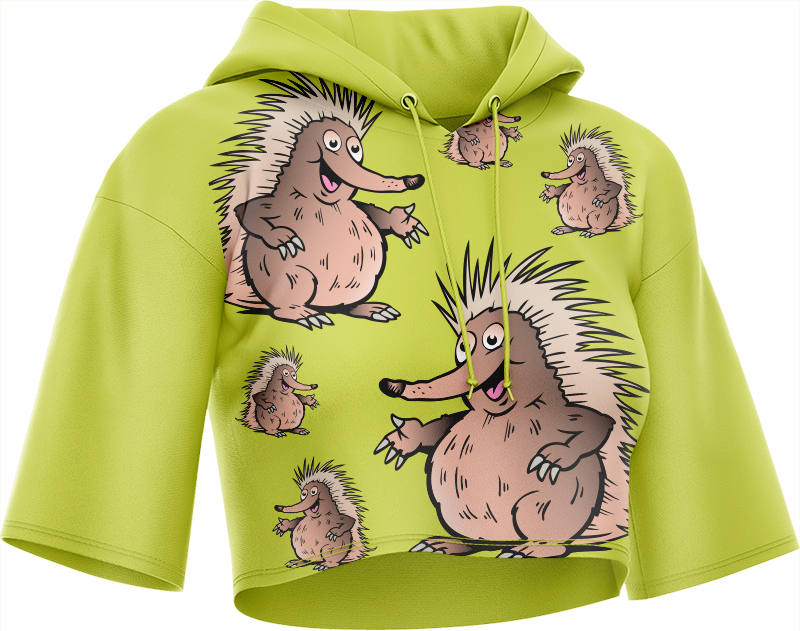 Spunky Echidna Crop hoodies