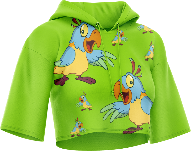 Psycho Parrot Crop hoodies