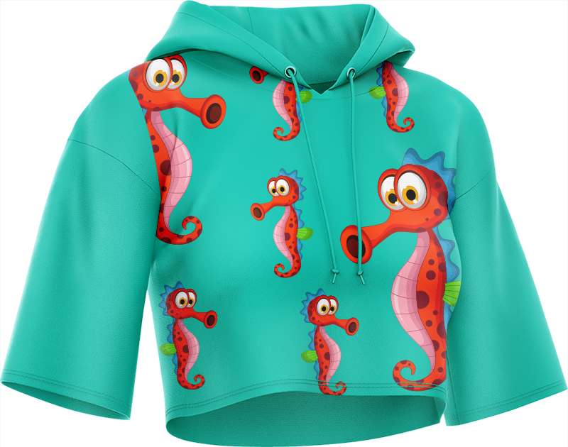 Sassy Seahorse Crop hoodies