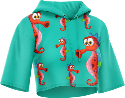 Sassy Seahorse Crop hoodies