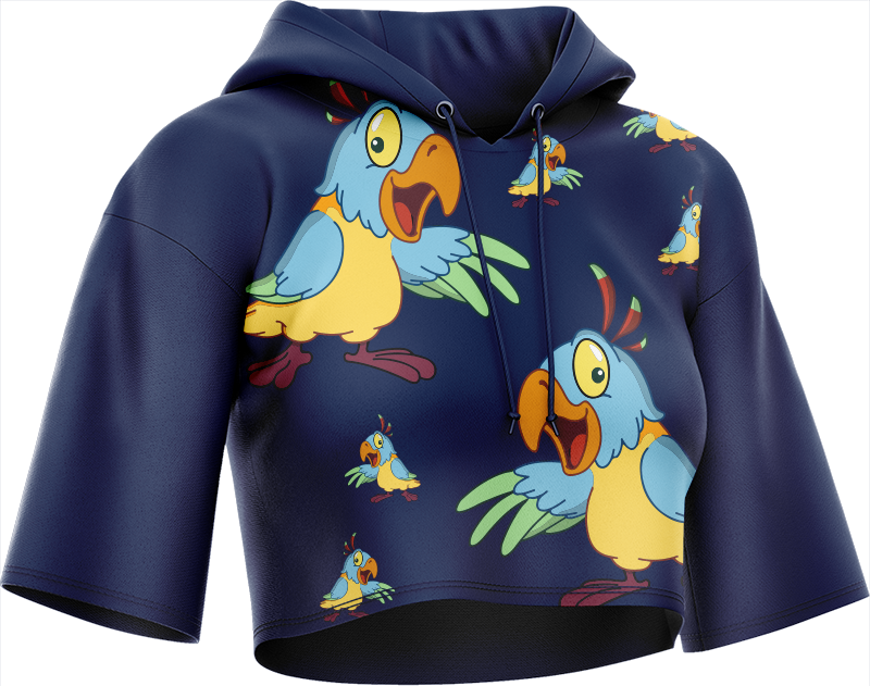 Psycho Parrot Crop hoodies