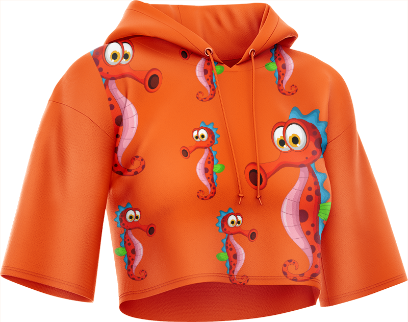 Sassy Seahorse Crop hoodies