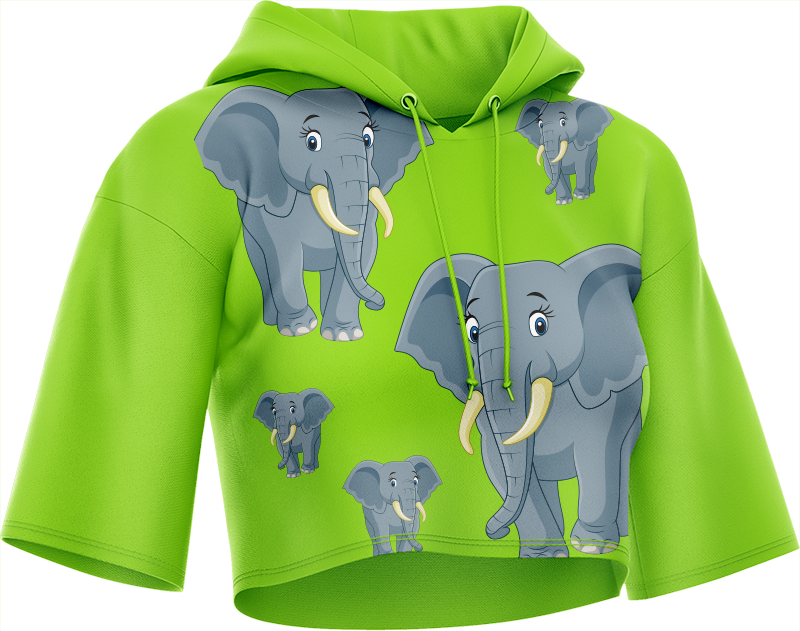 Ellie Elephant Crop hoodies