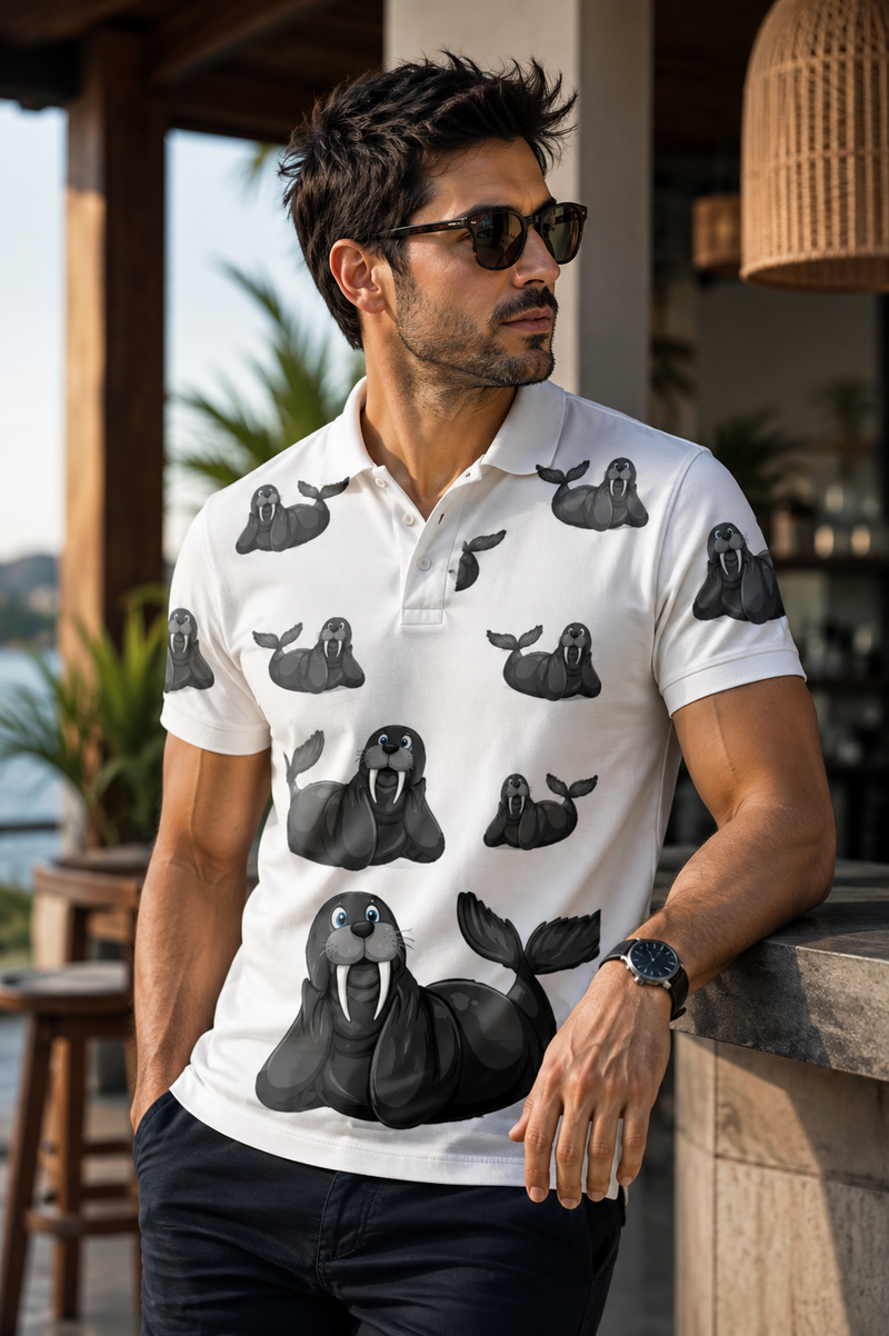 Sassy SeaLion Men's Short Sleeve Polo