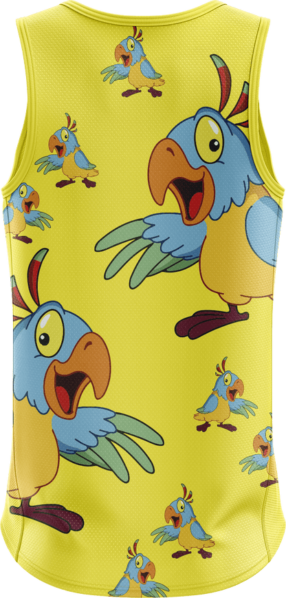 Psycho Parrot Singlets - fungear.com.au