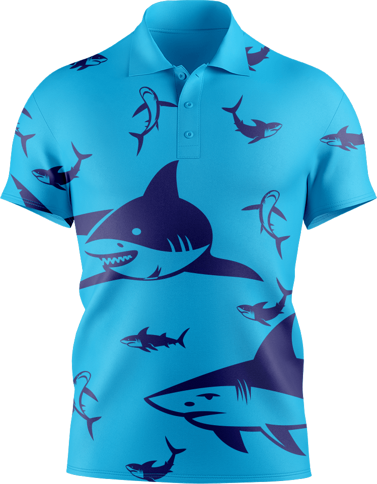 Swim With Sharks Men's Short Sleeve Polo