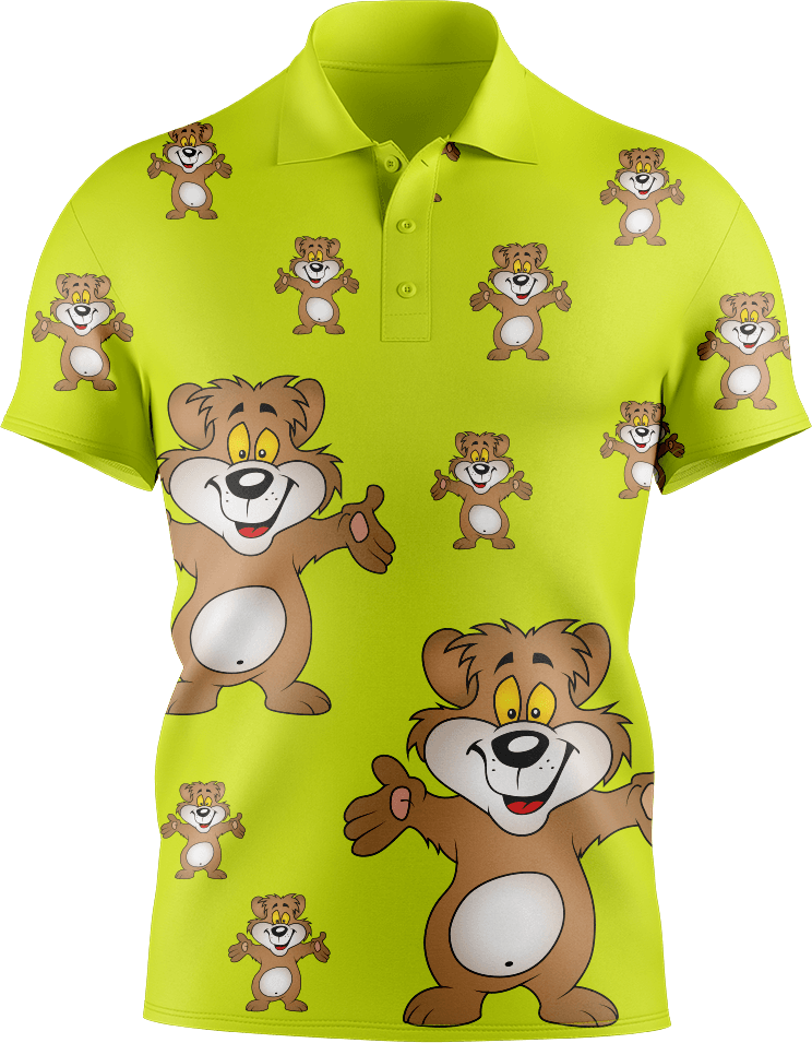 Billy Bear Men's Short Sleeve Polo - fungear.com.au