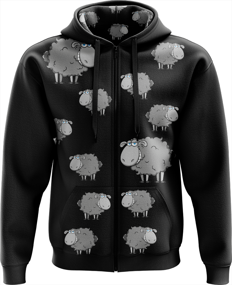Black Sheep Full Zip Hoodies Jacket - fungear.com.au