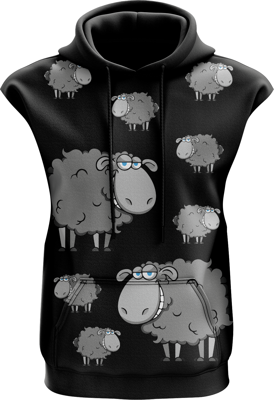 Black Sheep Full Zip Sleeveless Hoodie Jackets - fungear.com.au