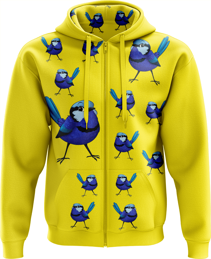 Blue Wren Full Zip Hoodies Jacket - fungear.com.au