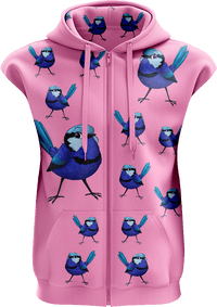 Blue Wren Full Zip Sleeveless Hoodie Jackets 3