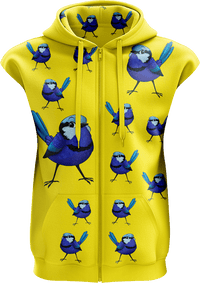 Blue Wren Full Zip Sleeveless Hoodie Jackets 4