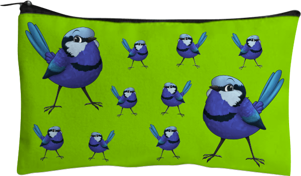 Blue Wren Jumbo Pencil Case