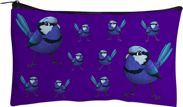 Blue Wren Jumbo Pencil Case - fungear.com.au