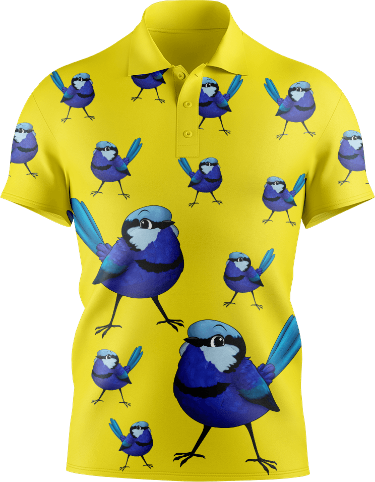 Blue Wren Men's Short Sleeve Polo - fungear.com.au