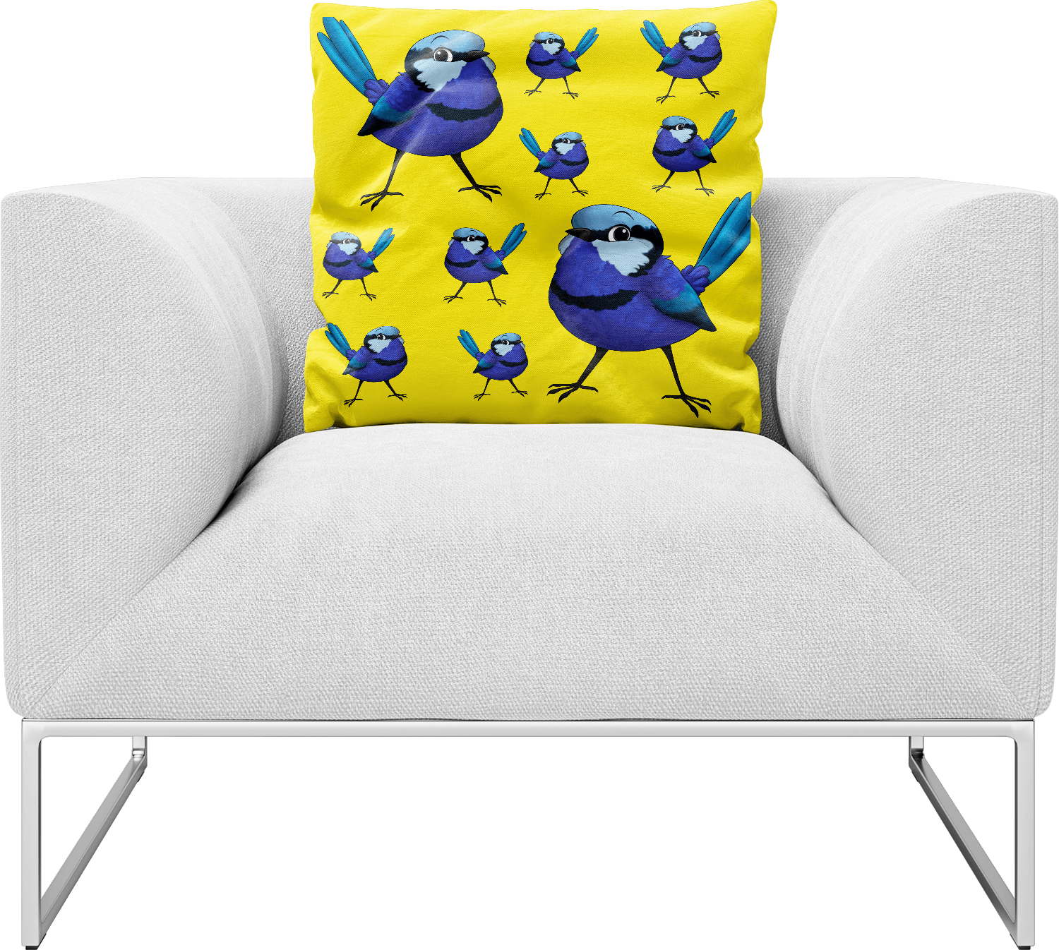 Blue Wren Pillows Cushions - fungear.com.au