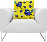Blue Wren Pillows Cushions 4
