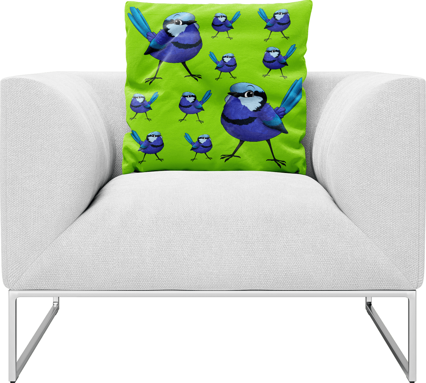 Blue Wren Pillows Cushions - fungear.com.au