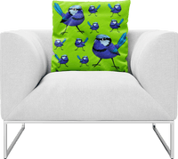 Blue Wren Pillows Cushions 1