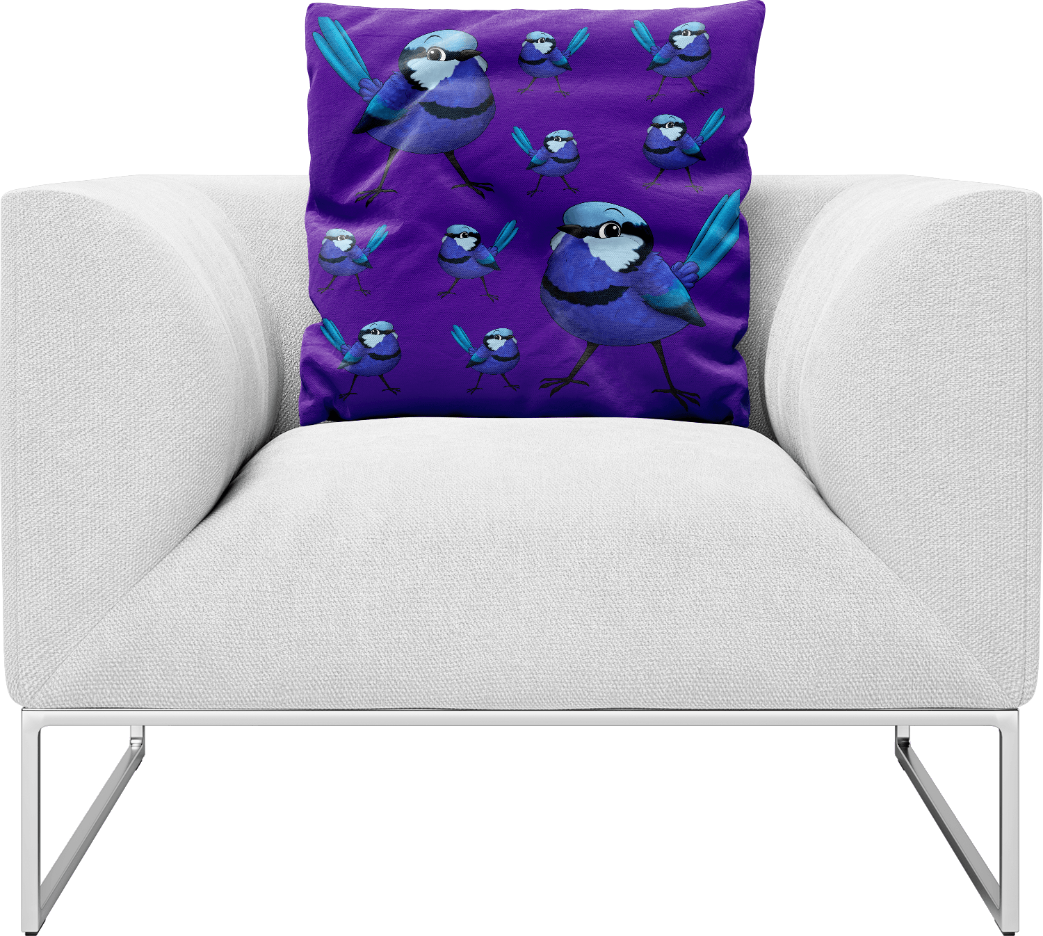 Blue Wren Pillows Cushions - fungear.com.au