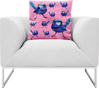 Blue Wren Pillows Cushions 3