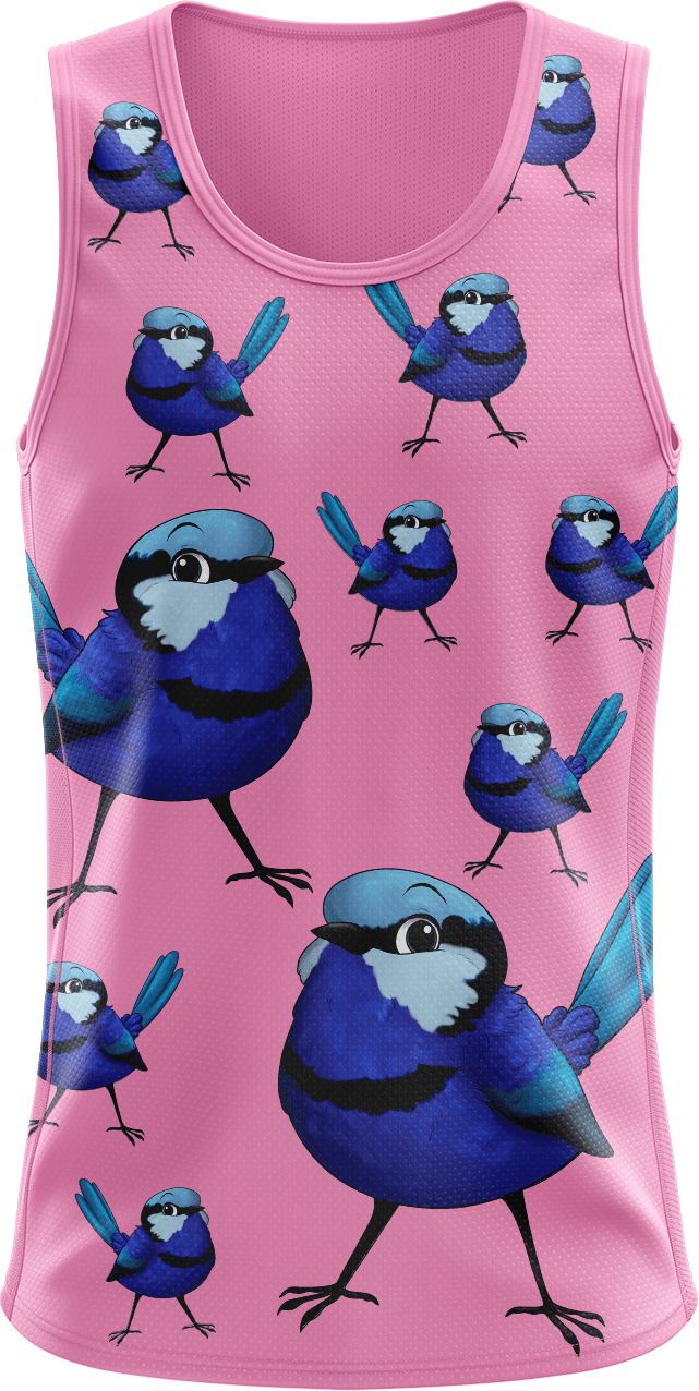 Blue Wren Singlets - fungear.com.au