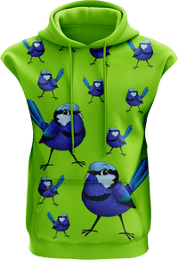 Blue Wren Sleeveless Hoodie 1