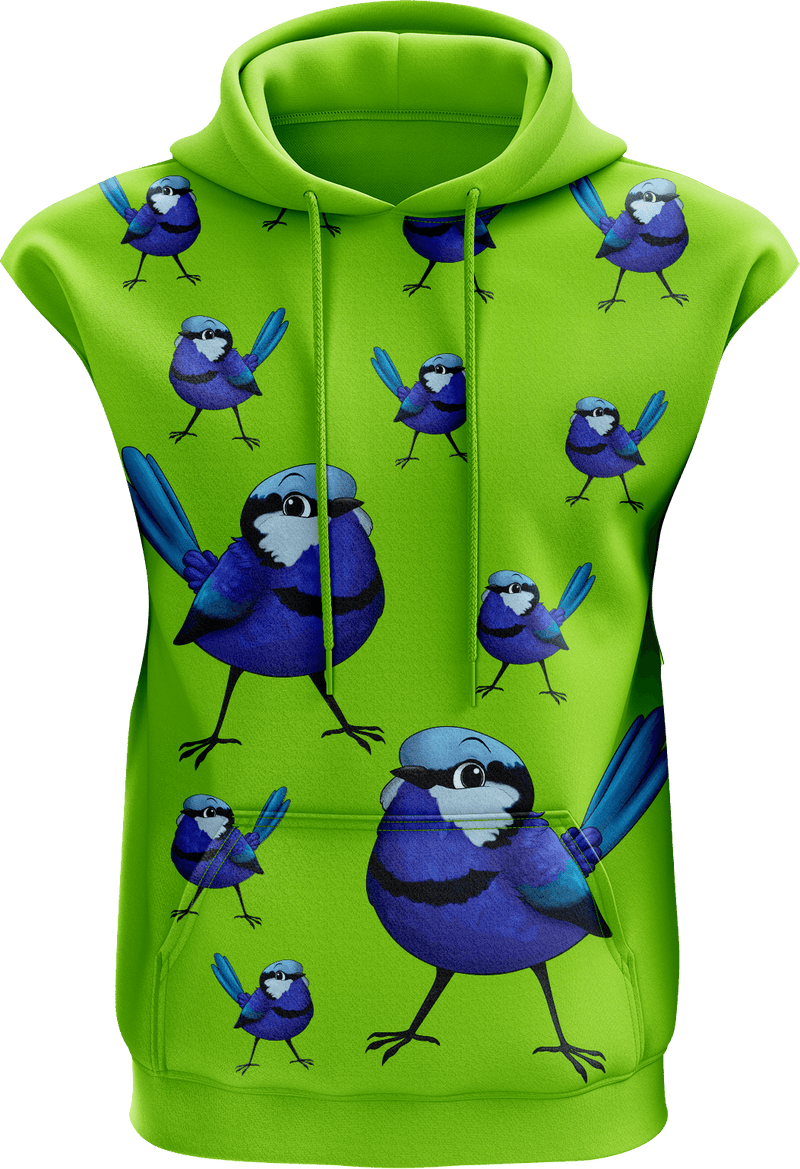 Blue Wren Sleeveless Hoodie